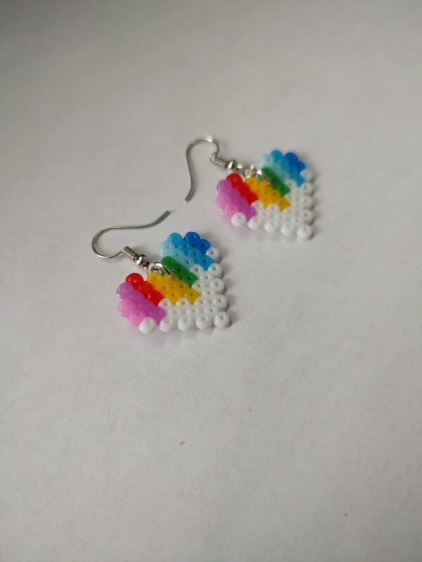 Aretes de Corazón Arcoiris