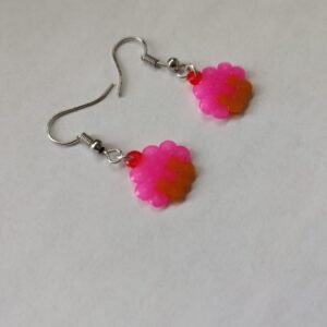 Aretes de Cupcake color Rosa Oscuro